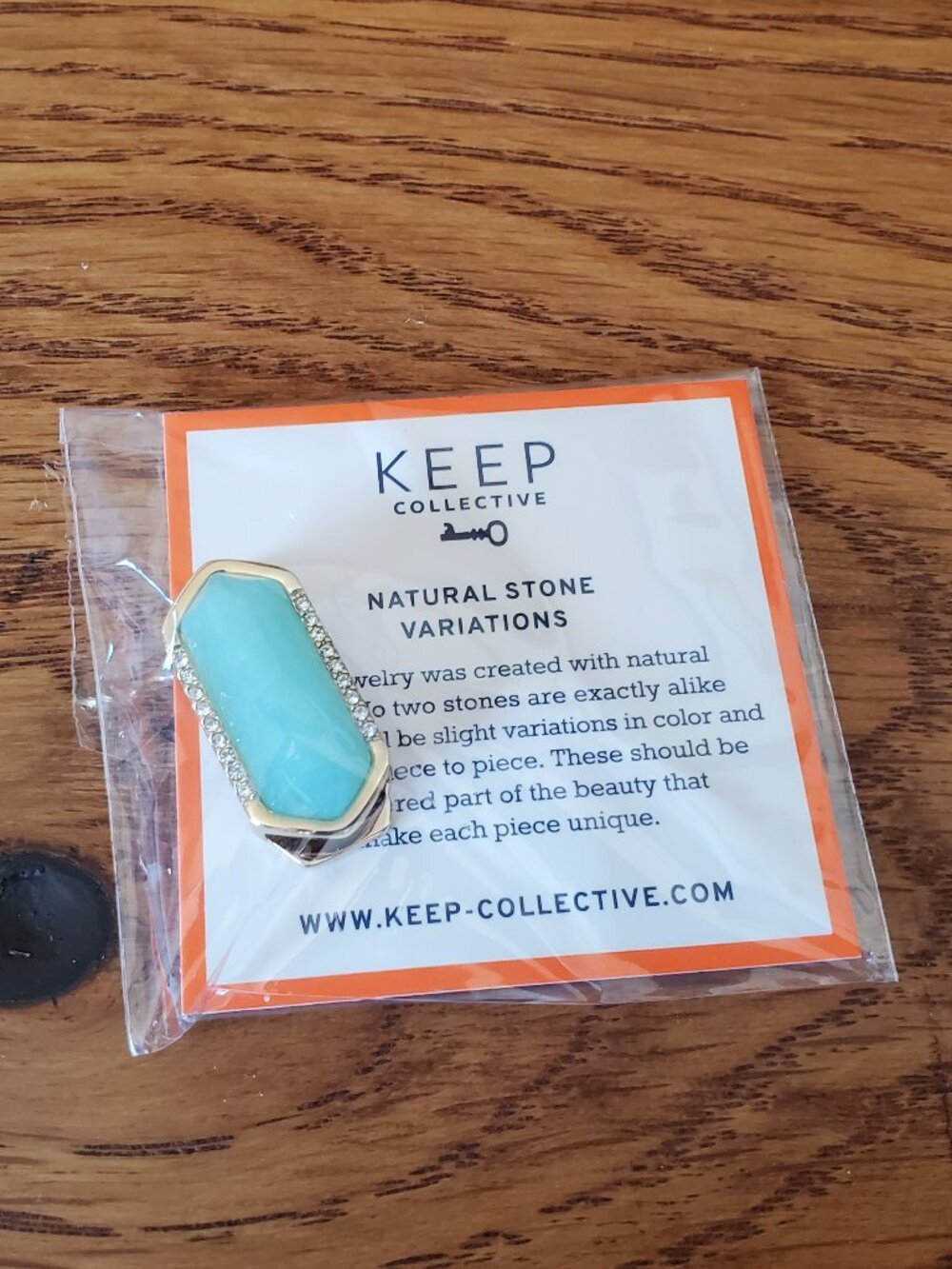 2 for $15 | Keep Collective Geo Wishing Bar Natural Stone Green Quartz-Pave Gold